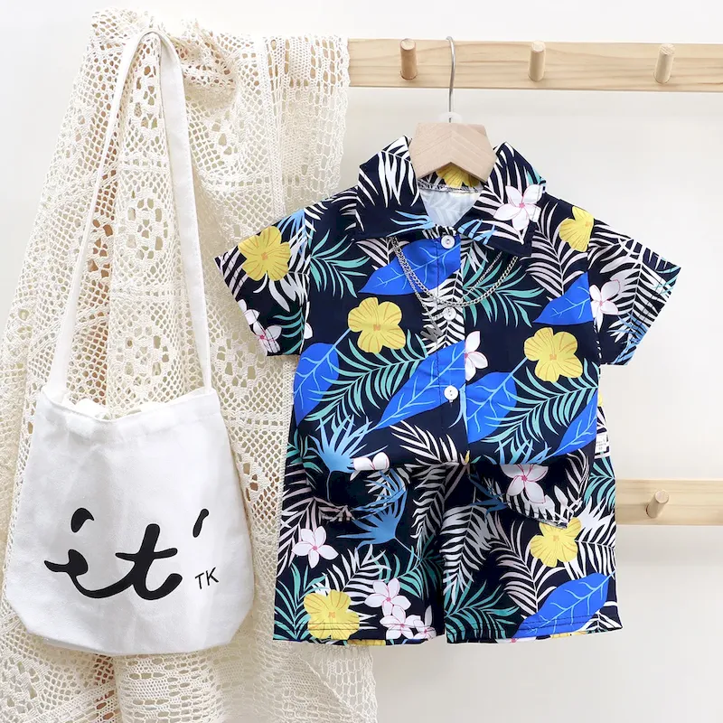 Wholesale Boy'S Fashion Print Shirt And Shorts Two-Piece Set - Image 11