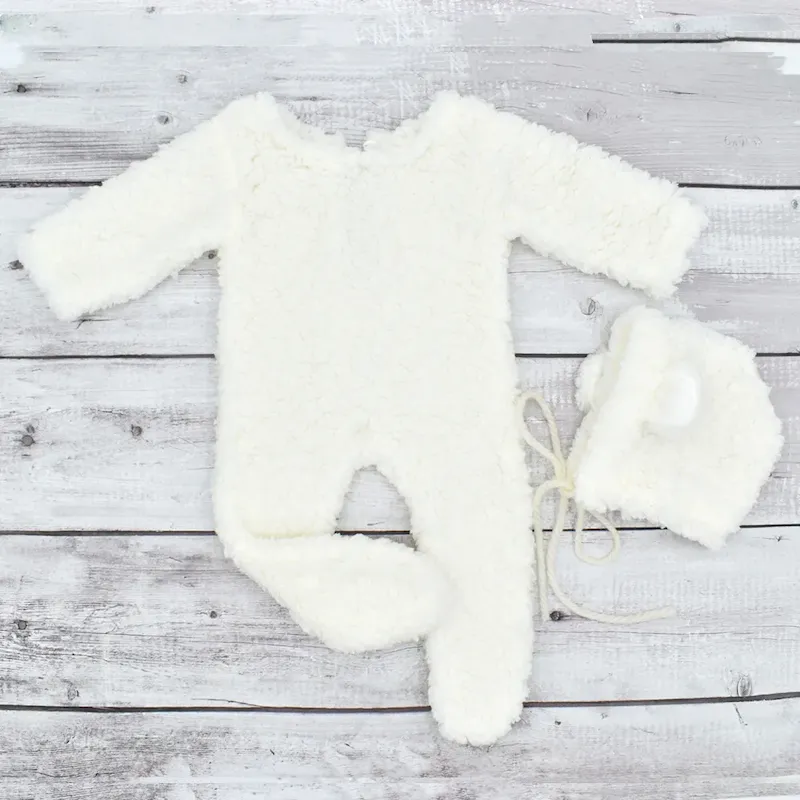 Wholesale Newborn Baby Bear Photography Clothing Plush Jumpsuits - Image 9