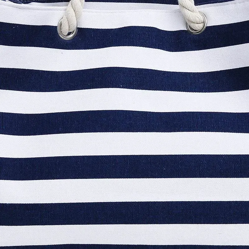 Simple Classic Burly Thick Rope Shoulder Handle Plus Large Capacity Bags With Stripes Pattern - Image 16