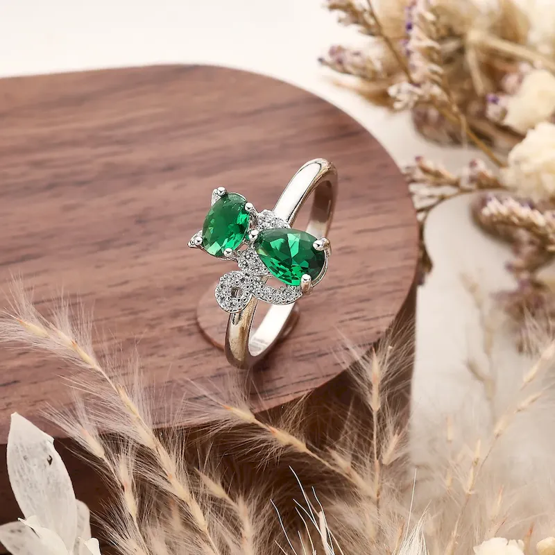 Wholesale Women Fashion Micro-Inlaid Zircon Multicolor Cat Open Ring - Image 9