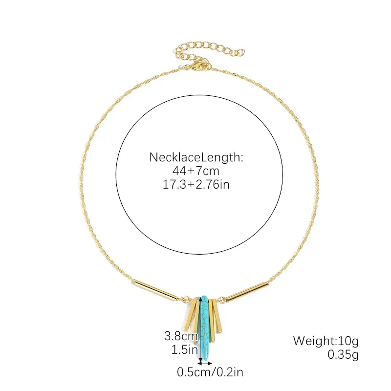 Wholesale Women Boho Fashion Natural Stone Turquoise Necklace - Image 11