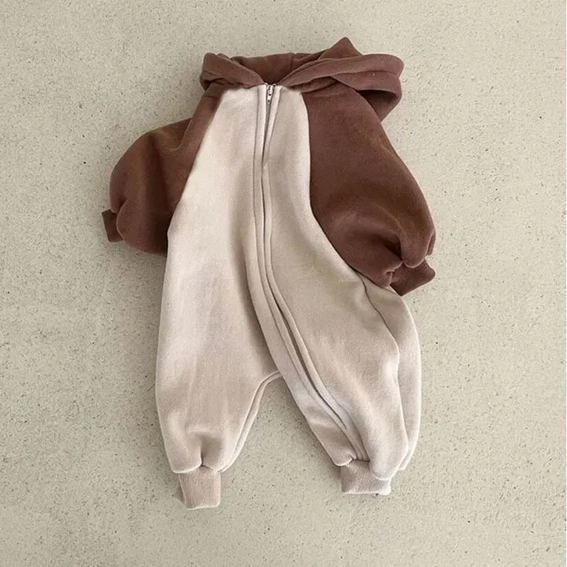 Wholesale Kids Baby Boys And Girls Fashion Casual Autumn Long-Sleeve Zipper Hoodies Jumpsuit