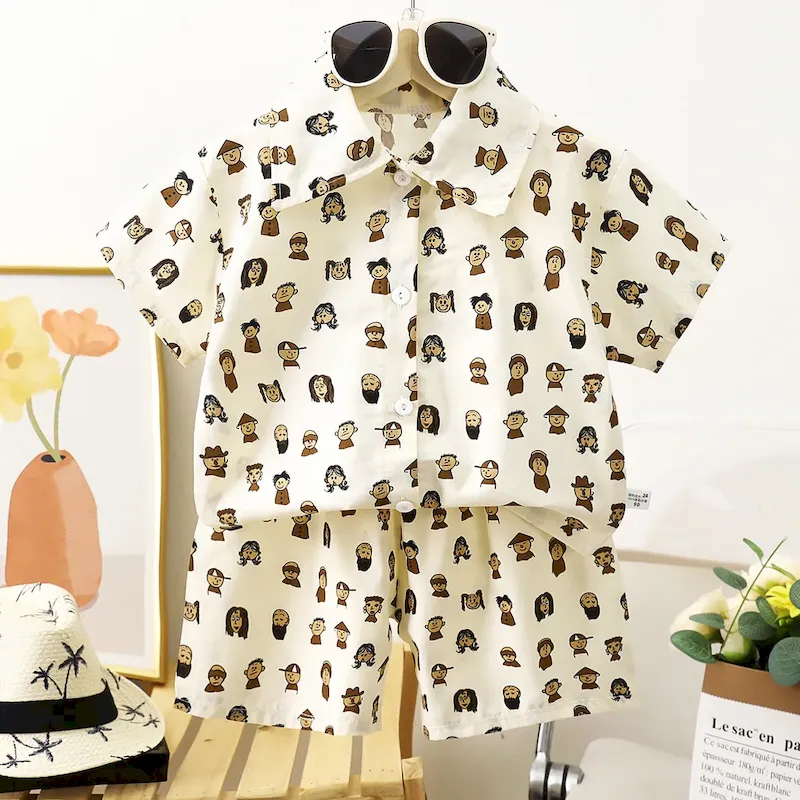 Wholesale Boy'S Fashion Print Shirt And Shorts Two-Piece Set - Image 18
