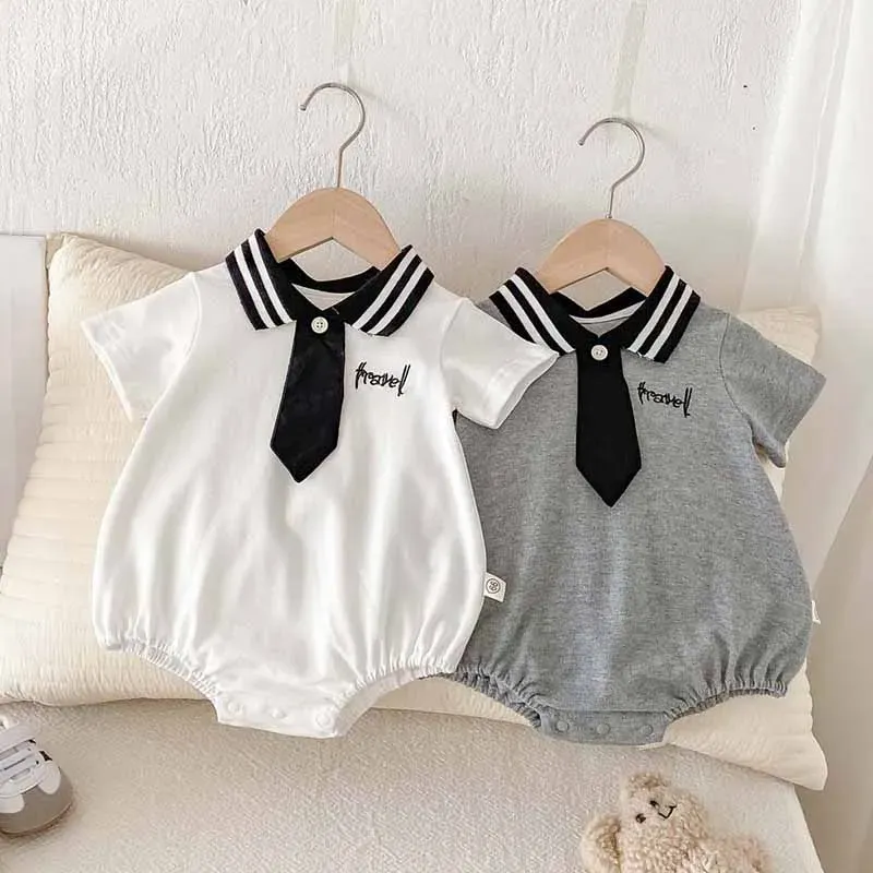 Wholesale Kids Baby Boys Girls Casual Cute Lapel Romper