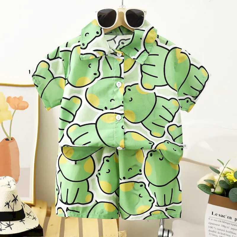 Wholesale Boy'S Fashion Print Shirt And Shorts Two-Piece Set - Image 17