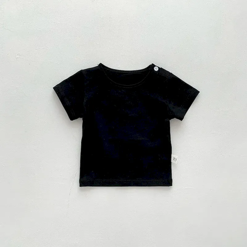 Wholesale Kids Baby Casual Solid Color Cotton Short-Sleeve T-Shirt - Image 6
