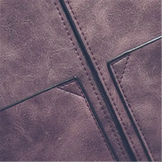 Women Fashion Large Capacity Zipper Patchwork Square Shape Handle Bag - Image 10