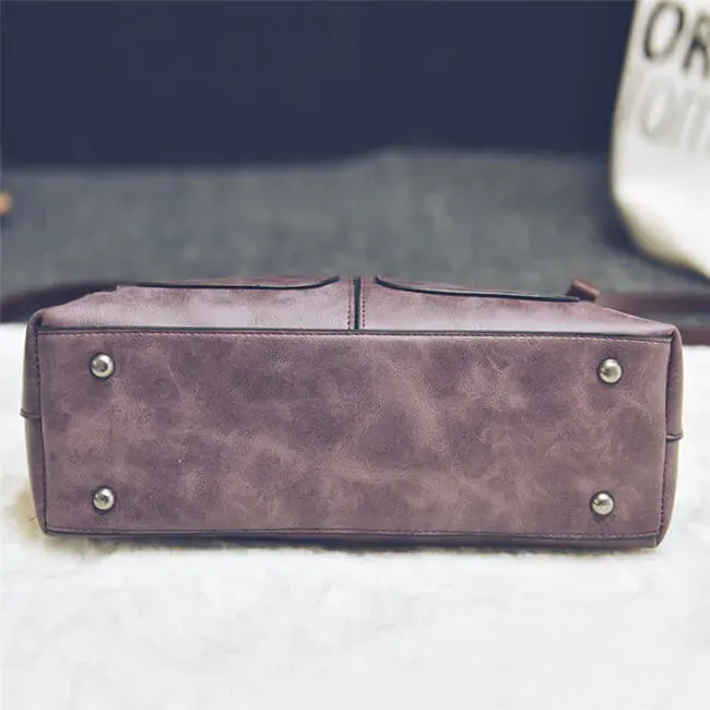 Women Fashion Large Capacity Zipper Patchwork Square Shape Handle Bag - Image 12