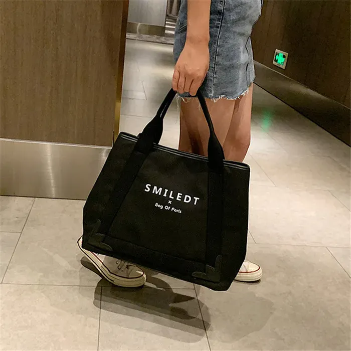 Women Casual Letter Printed Large Capacity Canvas Tote Bag - Image 8