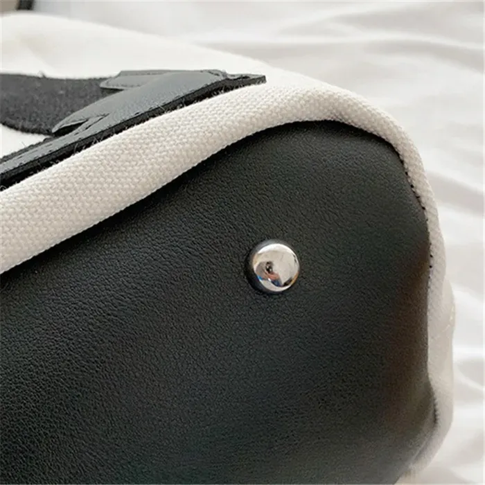 Women Casual Letter Printed Large Capacity Canvas Tote Bag - Image 17