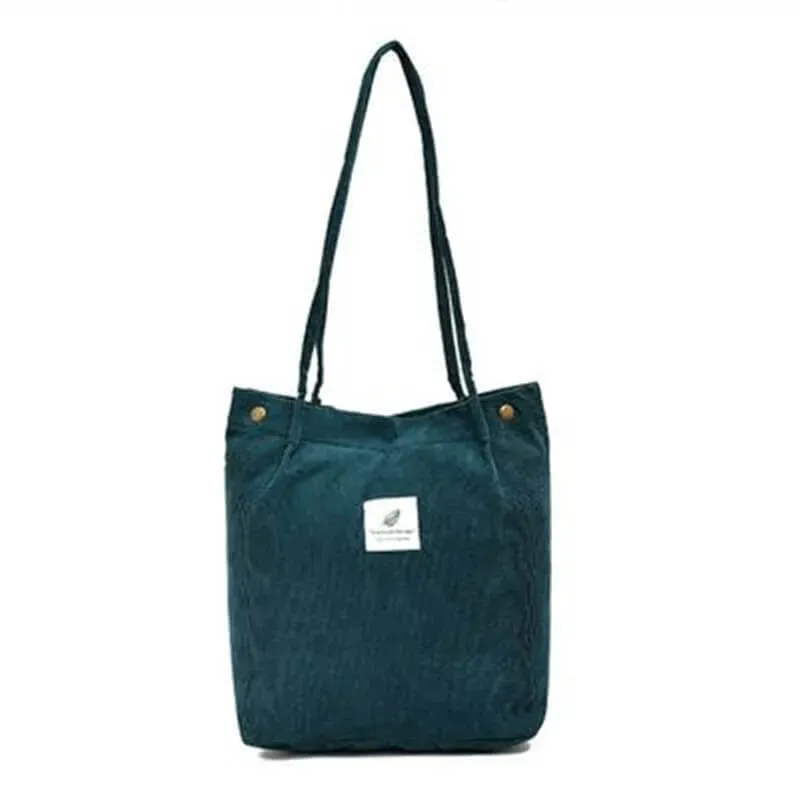 Women Fashion Large Capacity Corduroy Tote Bag - Image 10