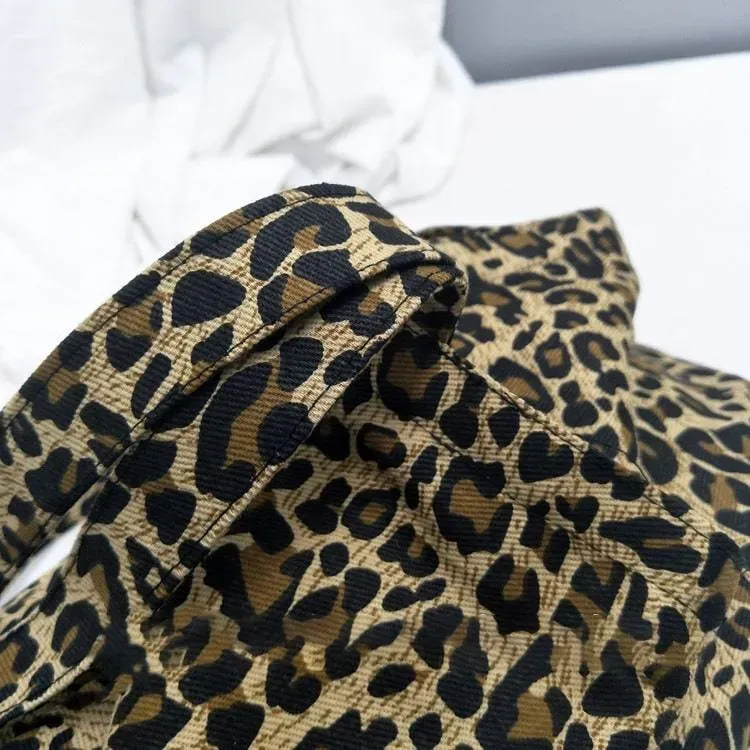 Women Fashion Color Blocking Leopard Printed Canvas Tote Bag - Image 6
