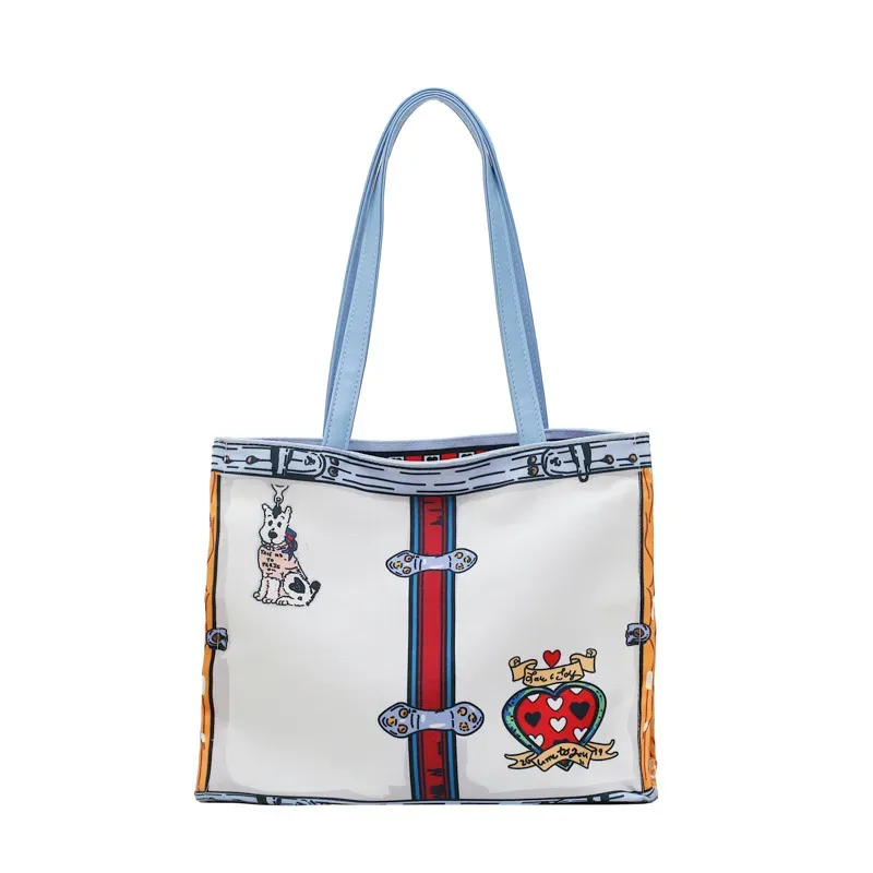 Women Simplicity Large Capacity Canvas Shoulder Bag - Image 5