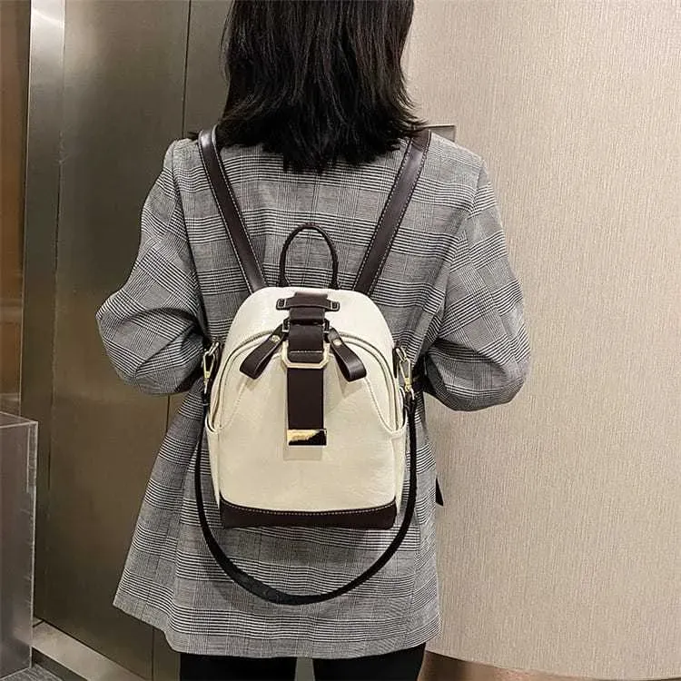 Women Classic Color Blocking Multi-pocket Backpack - Image 4