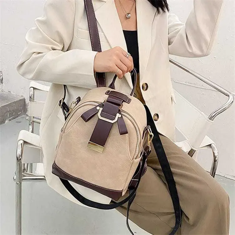 Women Classic Color Blocking Multi-pocket Backpack - Image 11