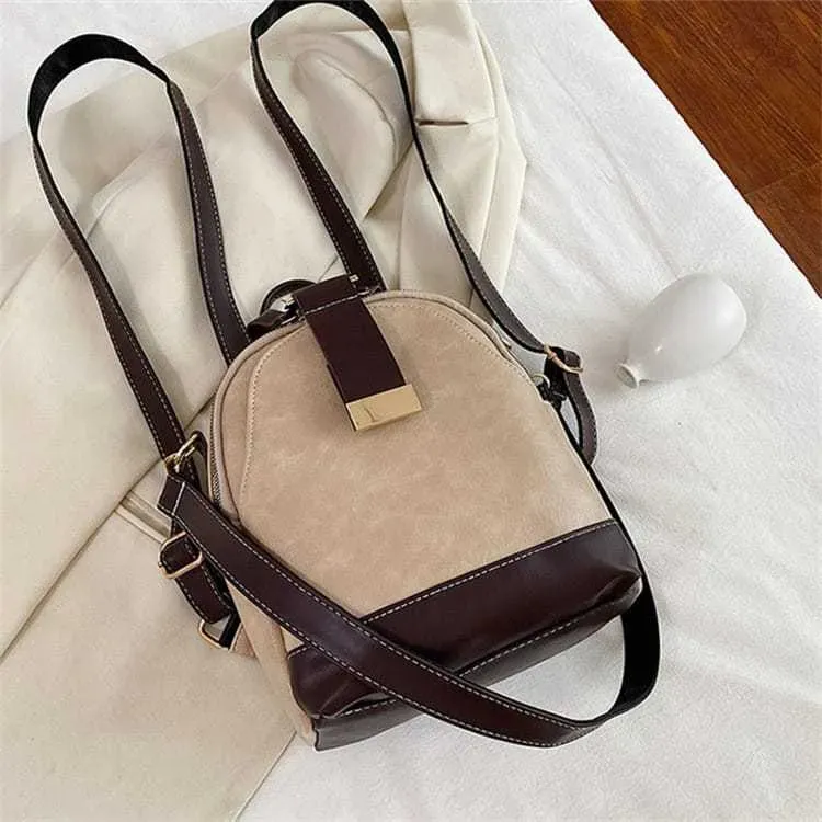 Women Classic Color Blocking Multi-pocket Backpack - Image 12