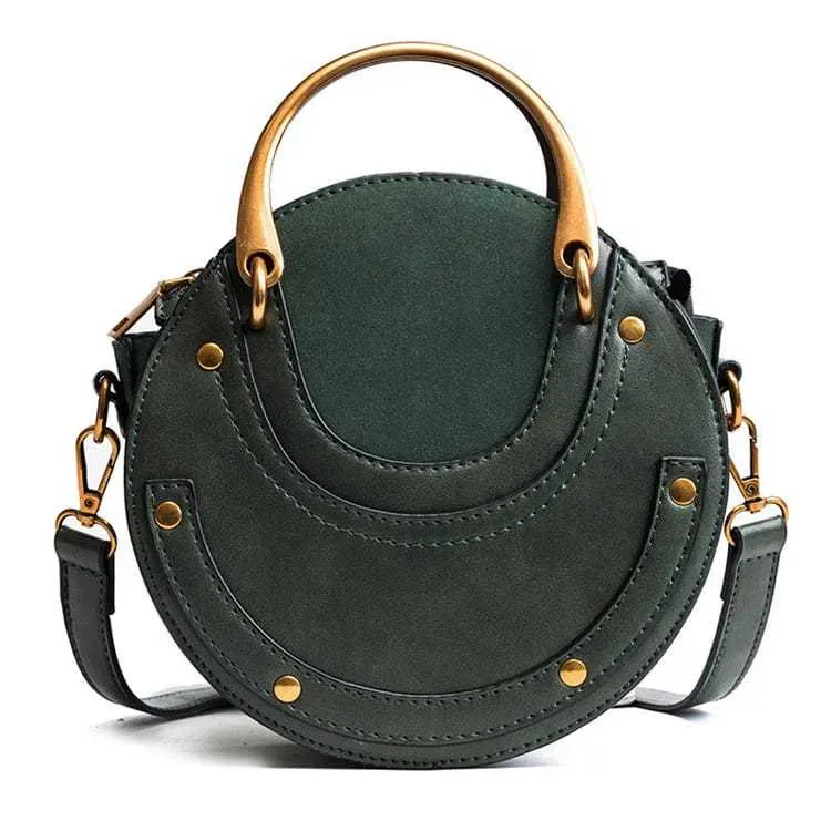 Women Vintagd Patchwork Round Crossbody Bag - Image 6