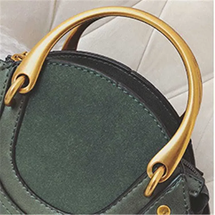 Women Vintagd Patchwork Round Crossbody Bag - Image 9