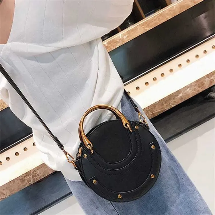 Women Vintagd Patchwork Round Crossbody Bag - Image 14