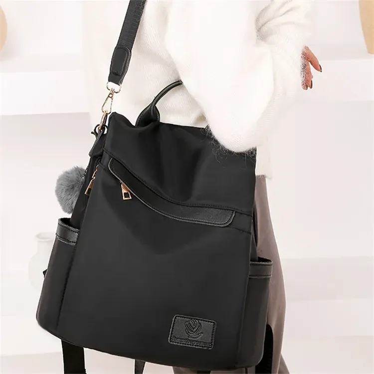 Women Fashion Color Blocking Patchwork Large Capacity Backpack - Image 5