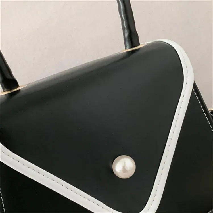 Women Retro Color Blocking Flap Shoulder Bag - Image 6