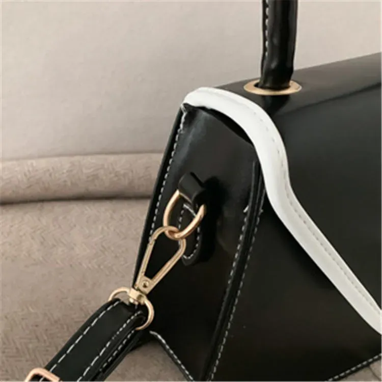 Women Retro Color Blocking Flap Shoulder Bag - Image 7