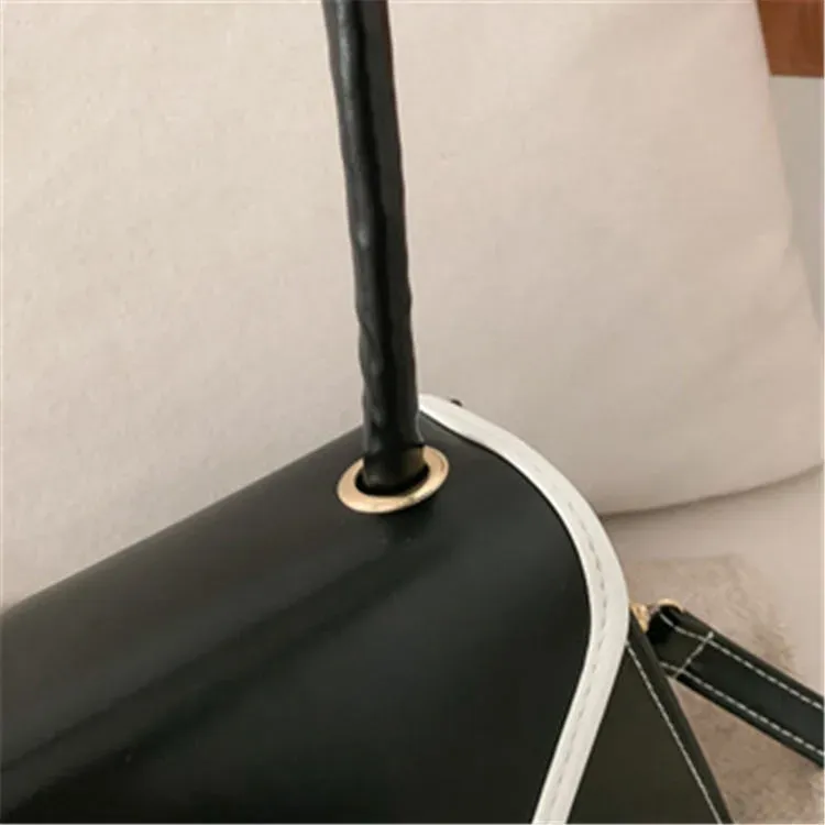 Women Retro Color Blocking Flap Shoulder Bag - Image 8