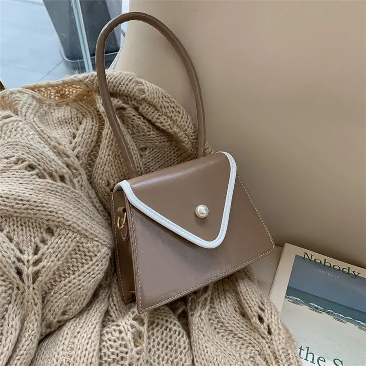 Women Retro Color Blocking Flap Shoulder Bag - Image 10
