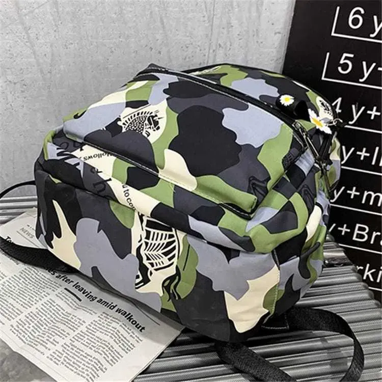 Unisex Fashion Zipper Camouflage Large Capacity Backpack - Image 5