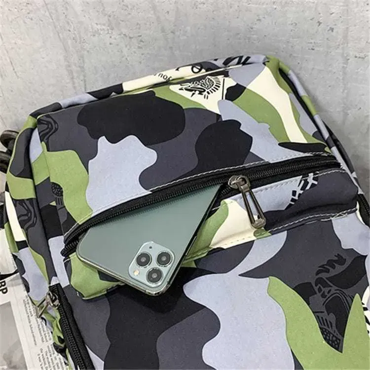 Unisex Fashion Zipper Camouflage Large Capacity Backpack - Image 7