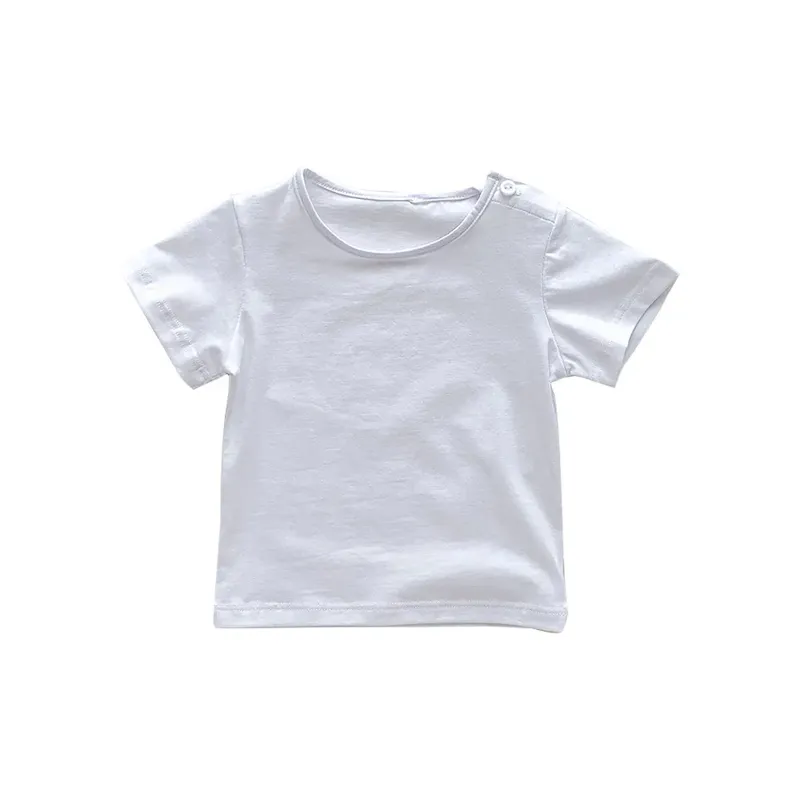Wholesale Kids Baby Casual Solid Color Cotton Short-Sleeve T-Shirt - Image 4