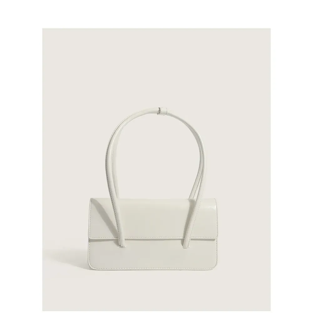 Oil Wax Leather Women Chic Design Solid Color Baguette Shoulder Handle Bag - Image 6