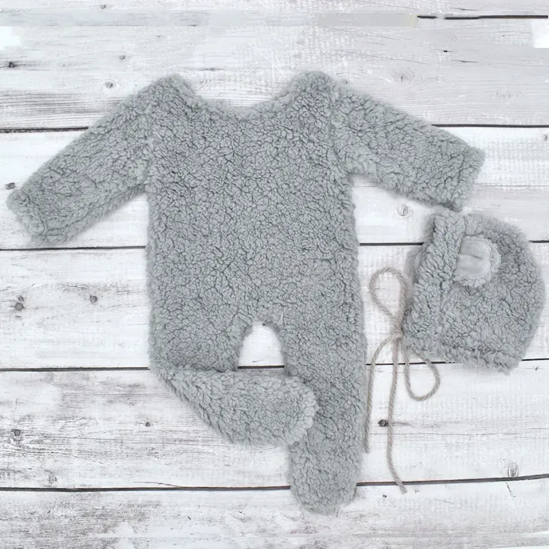 Wholesale Newborn Baby Bear Photography Clothing Plush Jumpsuits - Image 8