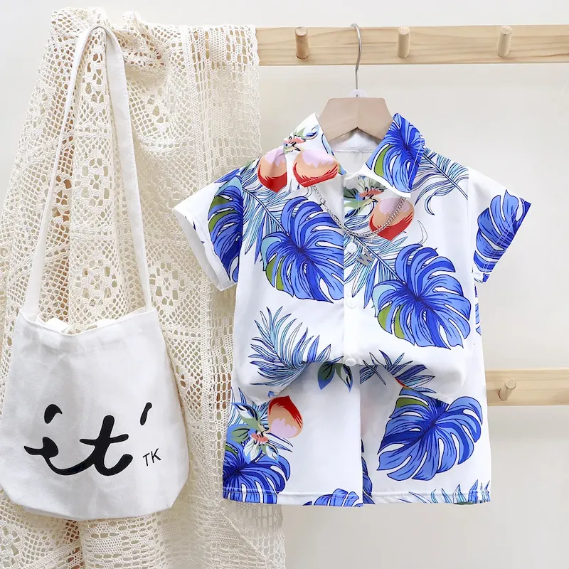Wholesale Boy'S Fashion Print Shirt And Shorts Two-Piece Set - Image 13