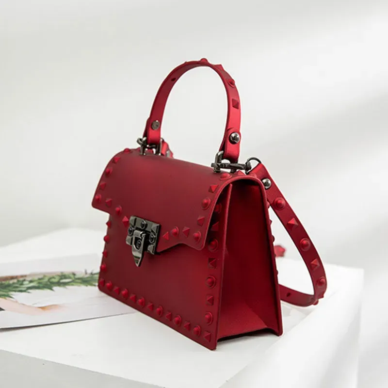 20*8*14cm Women Fashion Matte Surface Rivet Design Crossbody Bag - Image 4