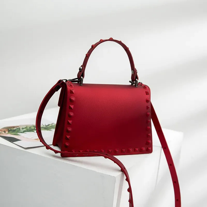 20*8*14cm Women Fashion Matte Surface Rivet Design Crossbody Bag - Image 5