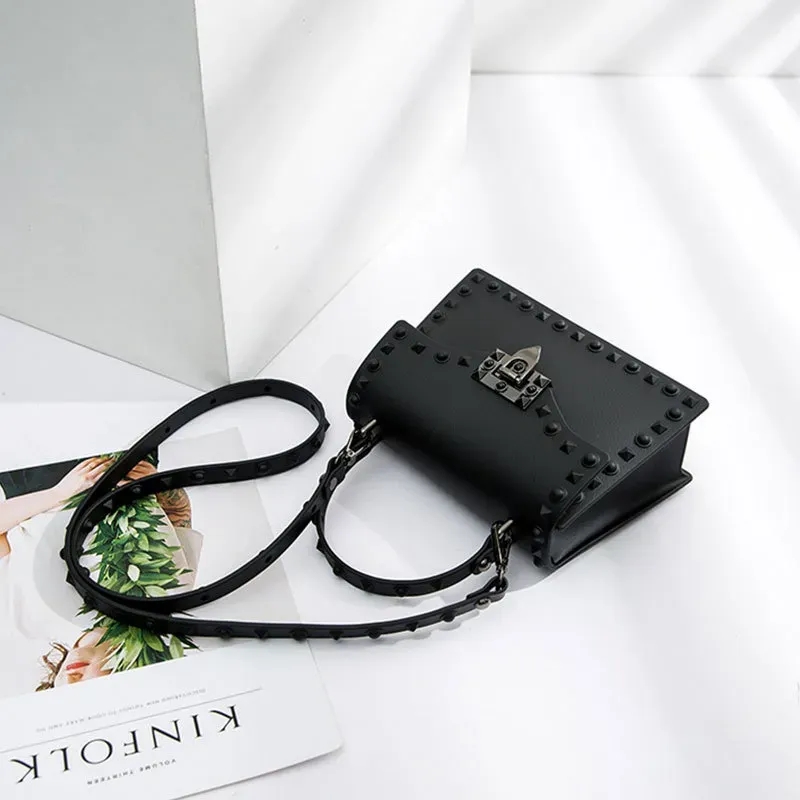 20*8*14cm Women Fashion Matte Surface Rivet Design Crossbody Bag - Image 12