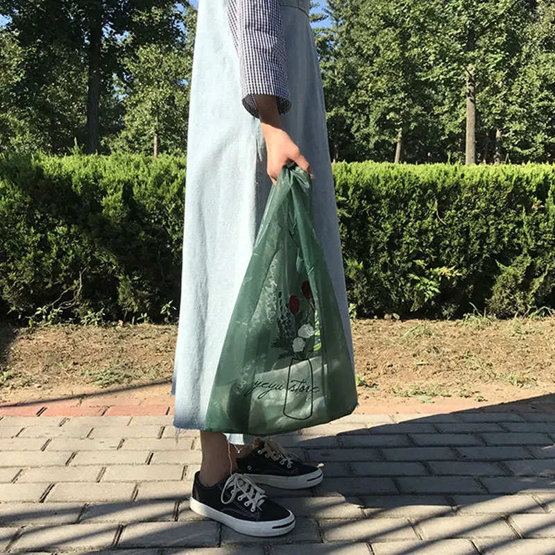 Transparent Organza Embroidery Hand Bag - Image 15