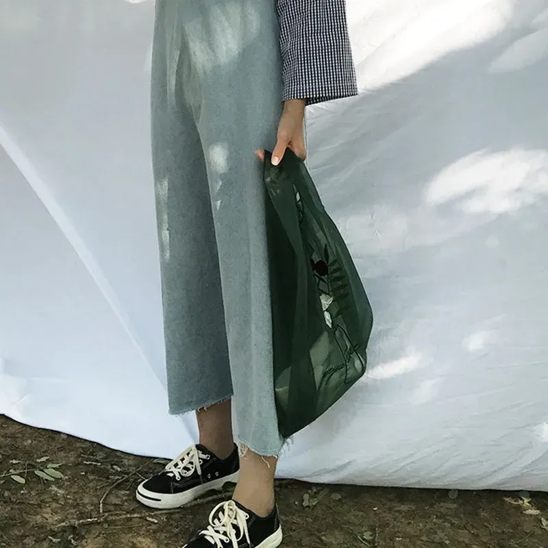 Transparent Organza Embroidery Hand Bag - Image 16