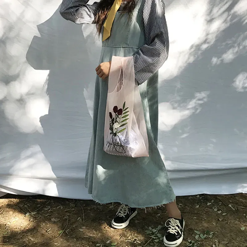 Transparent Organza Embroidery Hand Bag - Image 22