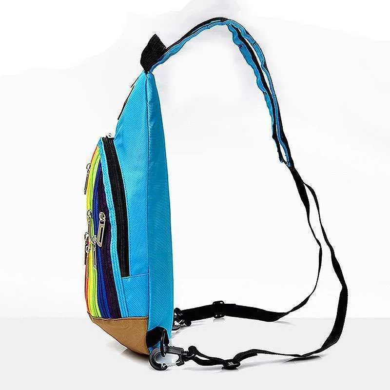 Fashion Trendy Rainbow Color Crossbody Chest Bag Backpack - Image 3