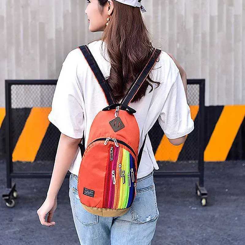 Fashion Trendy Rainbow Color Crossbody Chest Bag Backpack - Image 11