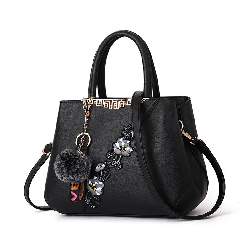 Contrast Color Ladies Flower Handbag Shoulder Fashion Bag - Image 4