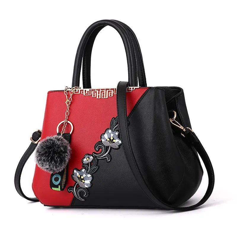 Contrast Color Ladies Flower Handbag Shoulder Fashion Bag - Image 10