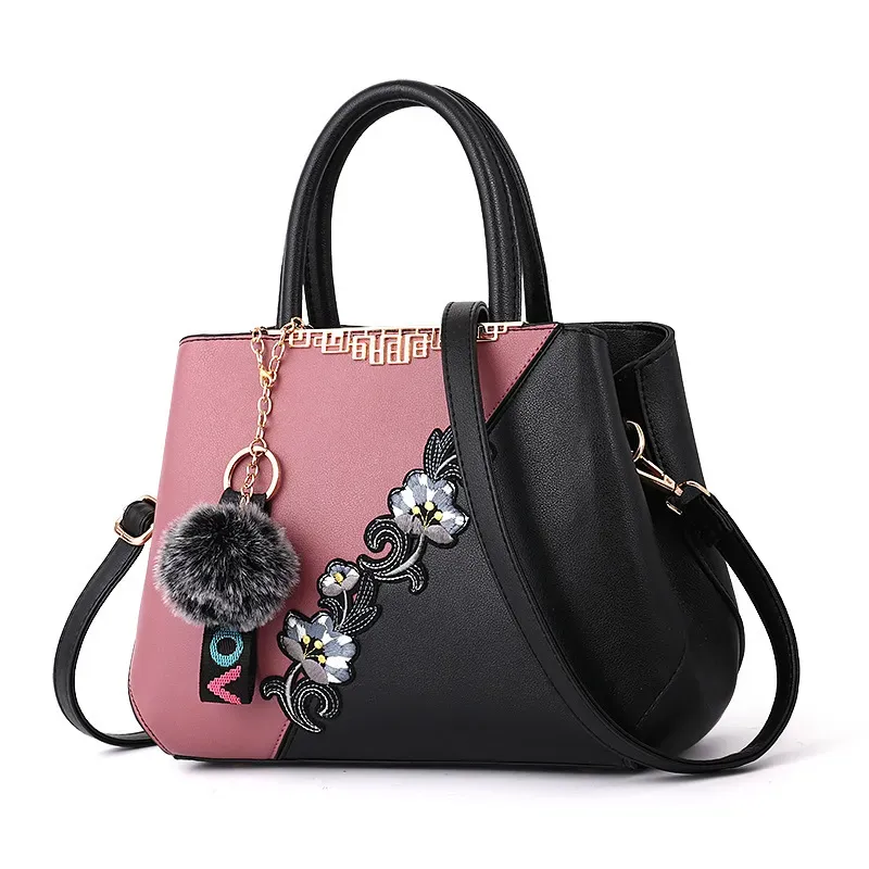 Contrast Color Ladies Flower Handbag Shoulder Fashion Bag - Image 11