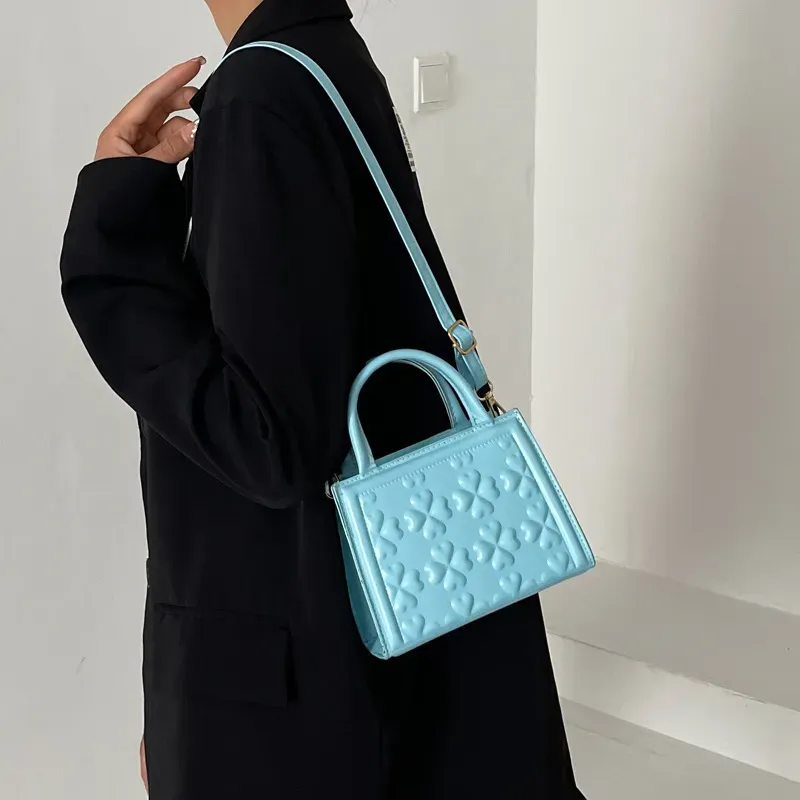 Simple Solid Color Indentation Shoulder Bag - Image 5