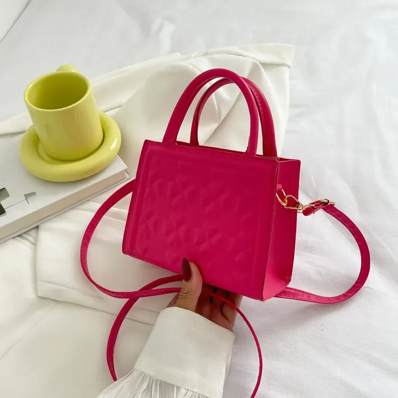 Simple Solid Color Indentation Shoulder Bag - Image 10