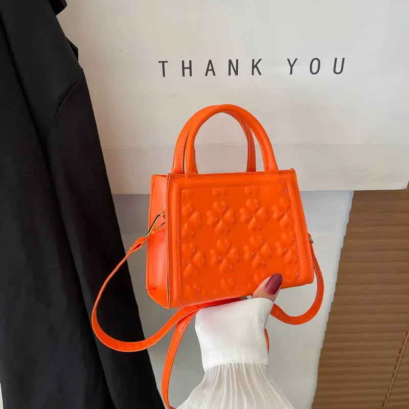 Simple Solid Color Indentation Shoulder Bag - Image 11