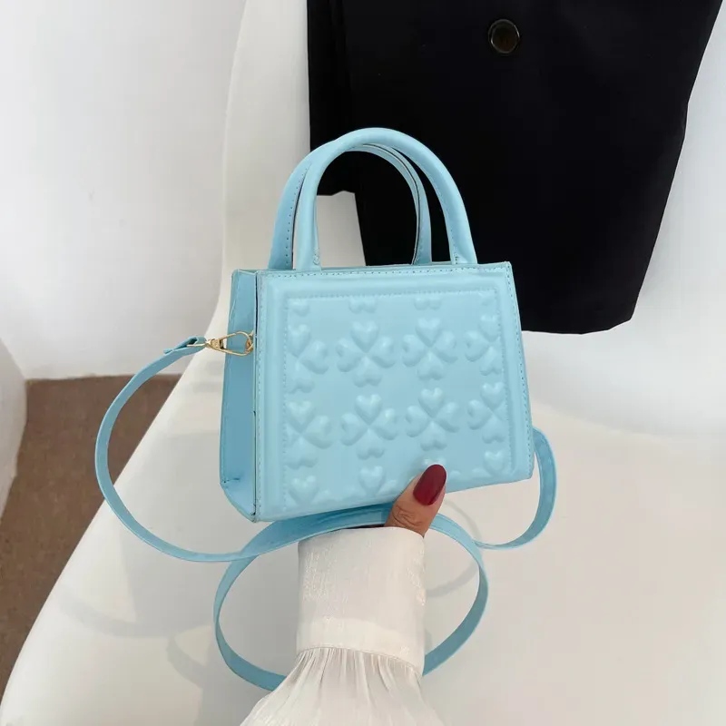 Simple Solid Color Indentation Shoulder Bag - Image 14