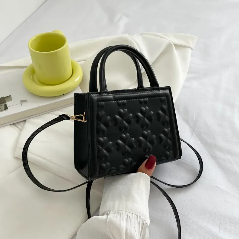 Simple Solid Color Indentation Shoulder Bag - Image 15